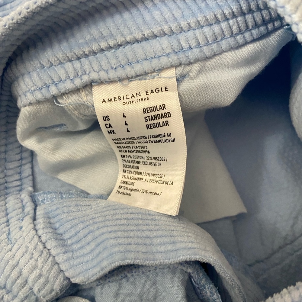 American Eagle Outfitters Sky Blue Corduroy Pants 4 regular - Picture 3 of 5